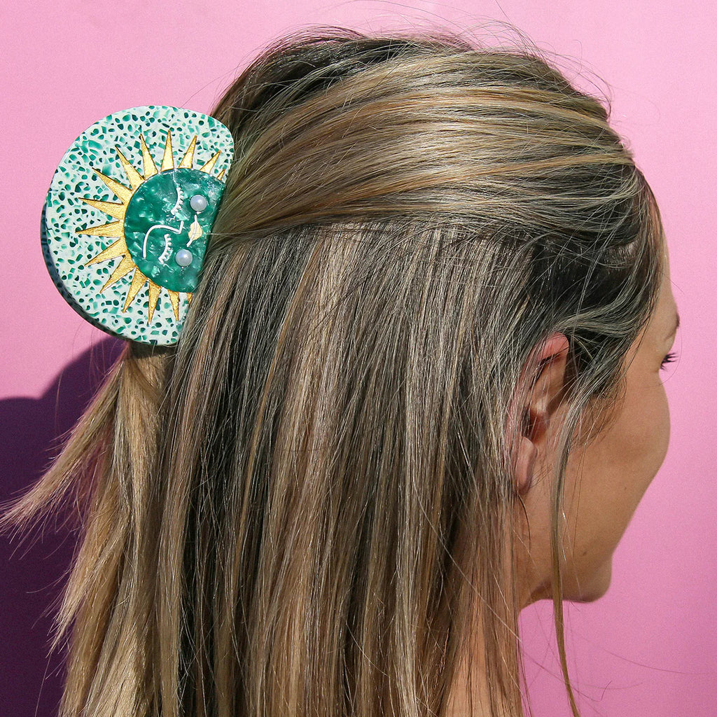 Green Sun Hair Clip